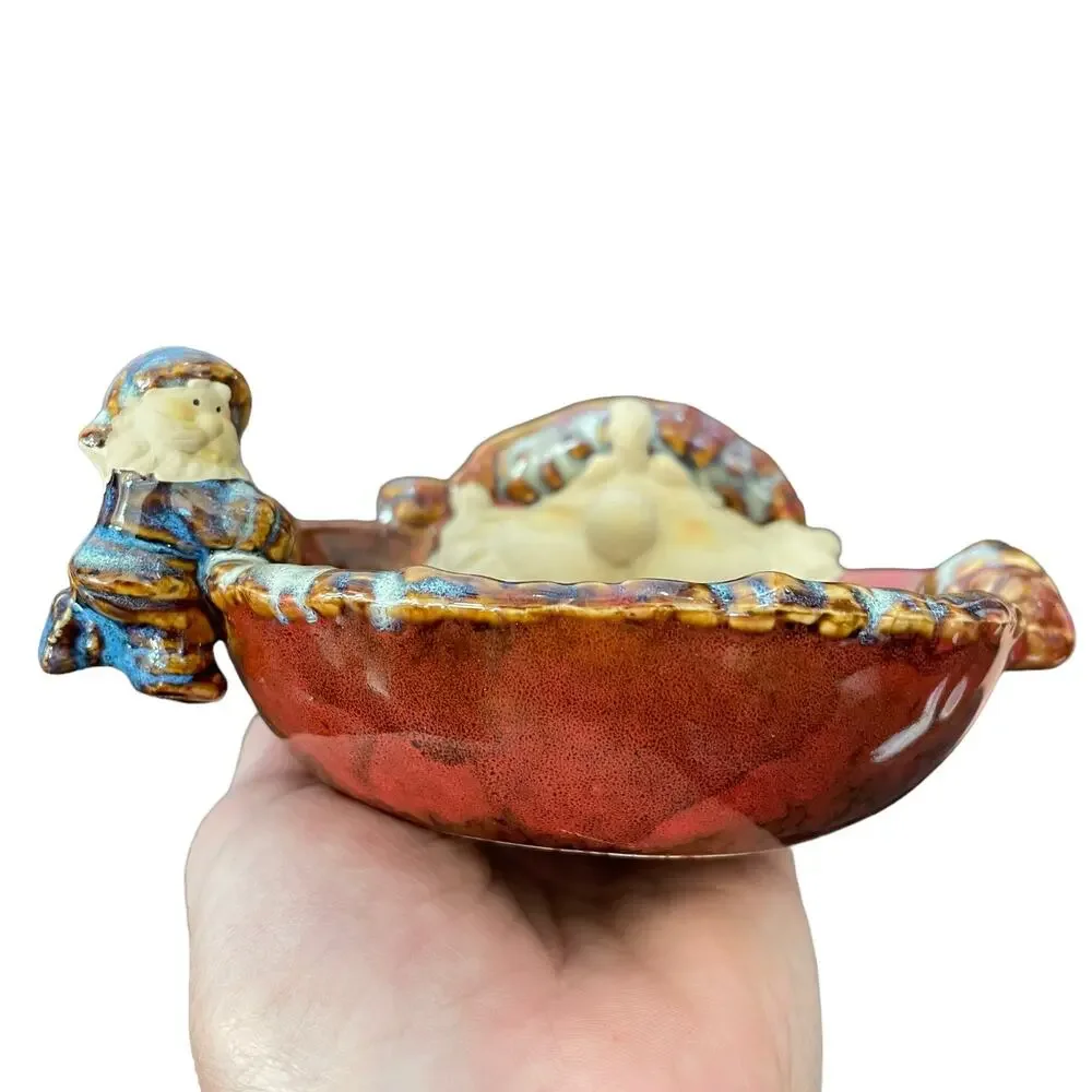 Santa Claus Candy Dish Soap Ceramic Trinket Christmas Holiday Decoration